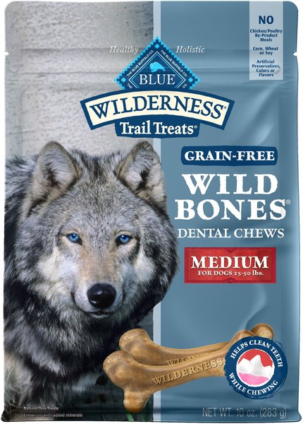 Blue Buffalo Wilderness Wild Bones Grain-Free Medium Dental Dog Treats, 10-oz bag, Count Varies slide 1 of 8