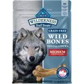 Blue Buffalo Wilderness Wild Bones Grain-Free Medium Dental Dog Treats, 10-oz bag, Count Varies
