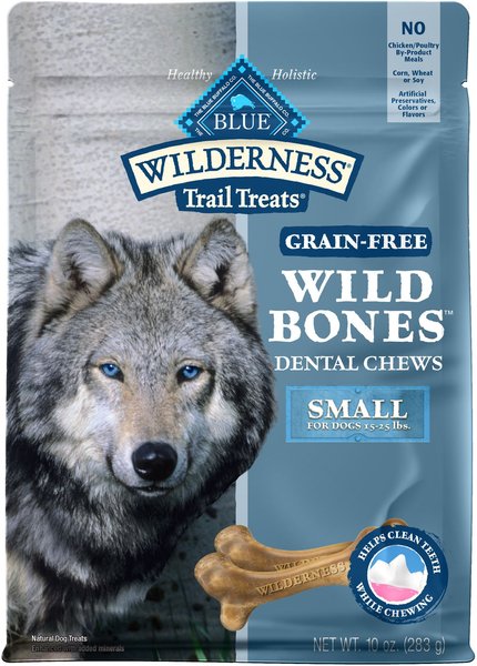 Blue Buffalo Wilderness Wild Bones Grain-Free Small Dental Dog Treats, 10-oz bag, Count Varies slide 1 of 7
