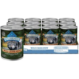 Blue Buffalo Wilderness Wolf Creek Stew Hearty Duck Stew Grain-Free Adult Canned Dog Food, 12.5-oz, case of 12