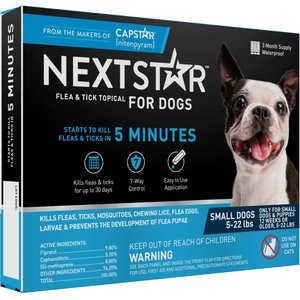 NextStar Flea & Tick Spot Treatment for Small Dogs, 5-22 lbs, 6 Doses (6-mos. supply)