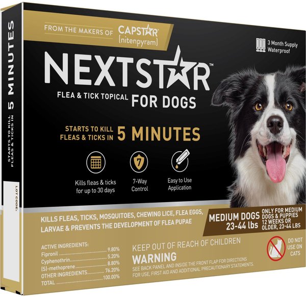 NextStar Fast Acting Flea & Tick Treatment Medium Dog 23-44 lbs, 6 Doses (6-mos. supply) slide 1 of 9