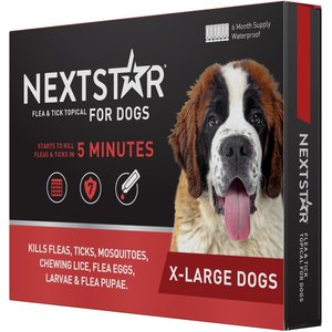 NextStar Flea & Tick Spot Treatment for X-Large Dogs, 89-132 lbs, 6 Doses (6-mos. supply)