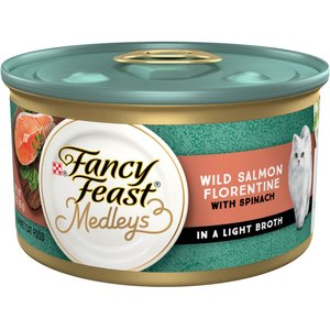 Fancy Feast Medleys Wild Salmon Florentine Canned Cat Food, 3-oz, case of 24