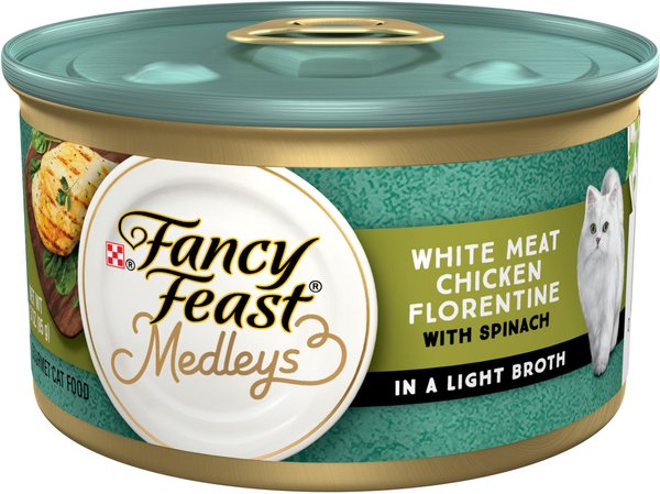 Fancy Feast Medleys White Meat Chicken Florentine Canned Cat Food, 3-oz, case of 24 slide 1 of 12