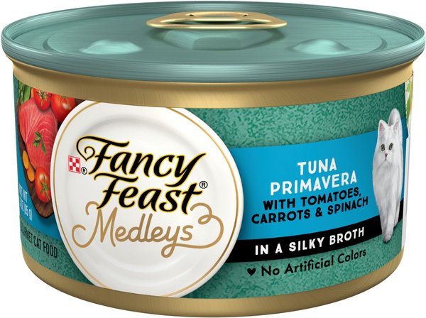 Fancy Feast Medleys Tuna Primavera Canned Cat Food, 3-oz, case of 24 slide 1 of 12
