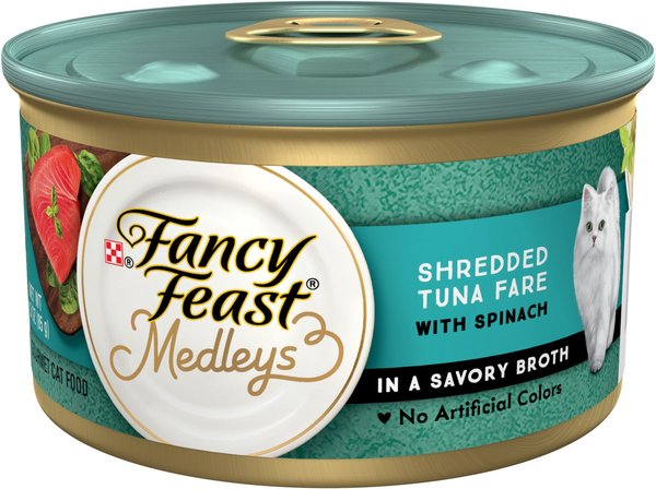 Fancy Feast Medleys Shredded Tuna Fare Canned Cat Food, 3-oz, case of 24 slide 1 of 11