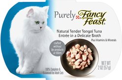 Fancy Feast Purely Tender Tongol Tuna Wet Cat Food, 2-oz tray, case of 10