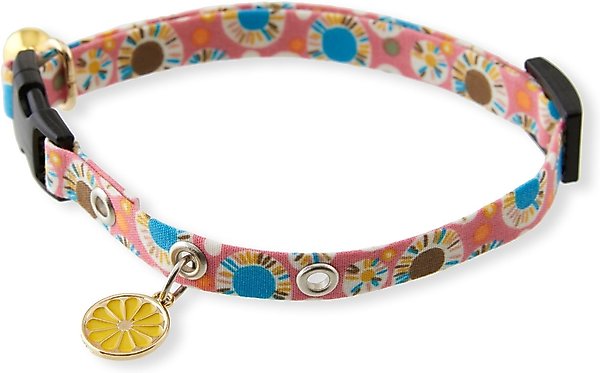 Necoichi Sunny Blossoms Cat Collar, Pink slide 1 of 9