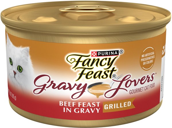 Fancy Feast Gravy Lovers Beef Feast in Roasted Beef Flavor Gravy Canned Cat Food, 3-oz, case of 24 slide 1 of 10