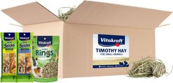 Vitakraft Small Animal Timothy Hay & Treats, 10-lb box