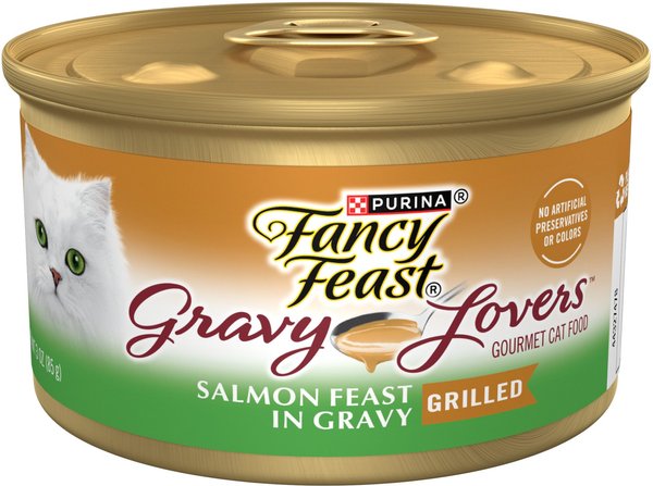 Fancy Feast Gravy Lovers Salmon Feast in Seared Salmon Flavor Gravy Canned Cat Food, 3-oz, case of 24 slide 1 of 10
