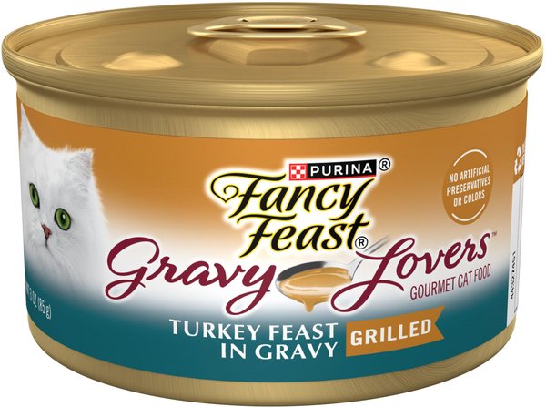 Fancy Feast Gravy Lovers Turkey Feast in Roasted Turkey Flavor Gravy Canned Cat Food, 3-oz, case of 24 slide 1 of 10
