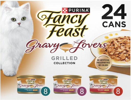 Fancy Feast Gravy Lovers Poultry & Beef Feast Variety Pack Canned Cat Food, 3-oz, case of 24