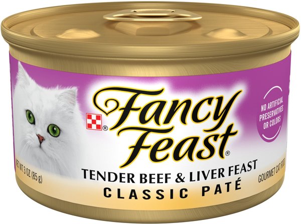 Fancy Feast Classic Tender Beef & Liver Feast Canned Cat Food, 3-oz, case of 24 slide 1 of 10