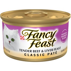 Fancy Feast Classic Tender Beef & Liver Feast Canned Cat Food, 3-oz, case of 24
