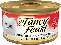 Fancy Feast Classic Tender Beef & Chicken Feast Canned Cat Food, 3-oz, case of 24