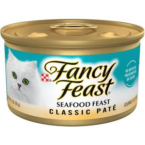 Fancy Feast Classic Seafood Feast Canned Cat Food, 3-oz, case of 24