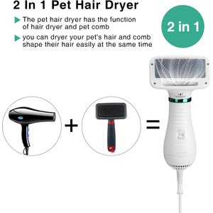 Ownpets 2-in-1 Grooming Cat & Dog Hair Dryer with Slicker Brush