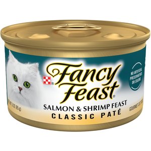 Fancy Feast Classic Salmon & Shrimp Feast Canned Cat Food, 3-oz, case of 24