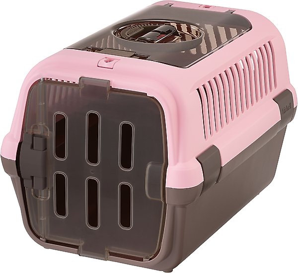 Richell Double Door Cat & Dog Carrier, Pink/Brown, Medium  slide 1 of 4