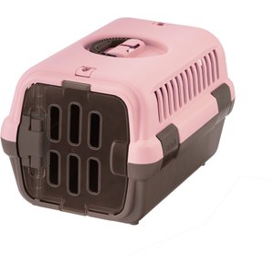 Richell Travel Cat & Dog Carrier, Pink/Brown, Small