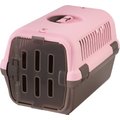 Richell Travel Cat & Dog Carrier, Pink/Brown, Medium 