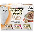 Fancy Feast Poultry & Beef Classic Pate Variety Pack Canned Cat Food, 3-oz, case of 24