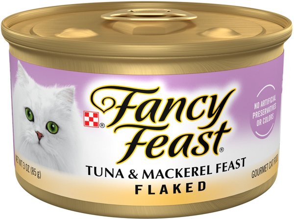 Fancy Feast Flaked Tuna & Mackerel Feast Canned Cat Food, 3-oz, case of 24 slide 1 of 10