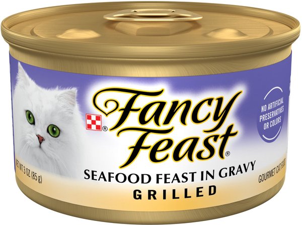 Fancy Feast Grilled Seafood Feast in Gravy Canned Cat Food, 3-oz, case of 24 slide 1 of 10