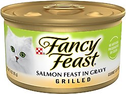Fancy Feast Grilled Salmon Feast in Gravy Canned Cat Food, 3-oz, case of 24