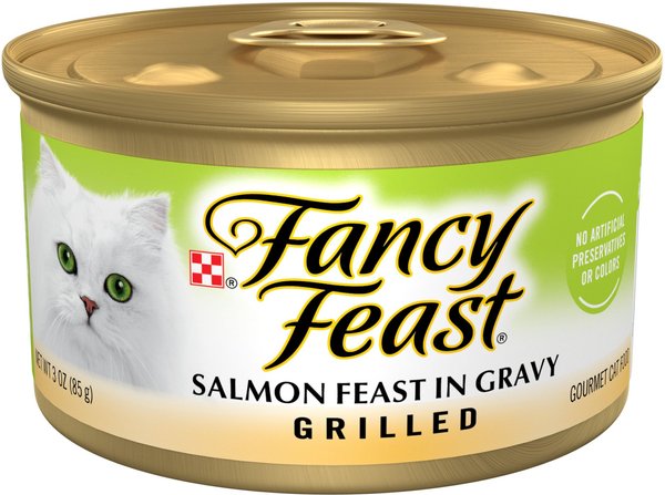 Fancy Feast Grilled Salmon Feast in Gravy Canned Cat Food, 3-oz, case of 24 slide 1 of 11