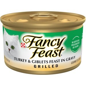 Fancy Feast Grilled Turkey & Giblets Feast in Gravy Canned Cat Food, 3-oz, case of 24