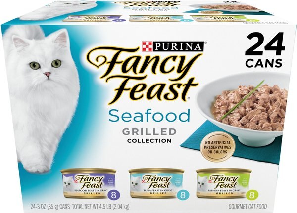 Fancy Feast Grilled Seafood Feast Variety Pack Canned Cat Food, 3-oz, case of 24 slide 1 of 12