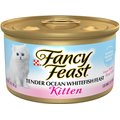Fancy Feast Kitten Tender Ocean Whitefish Feast Canned Cat Food, 3-oz, case of 24