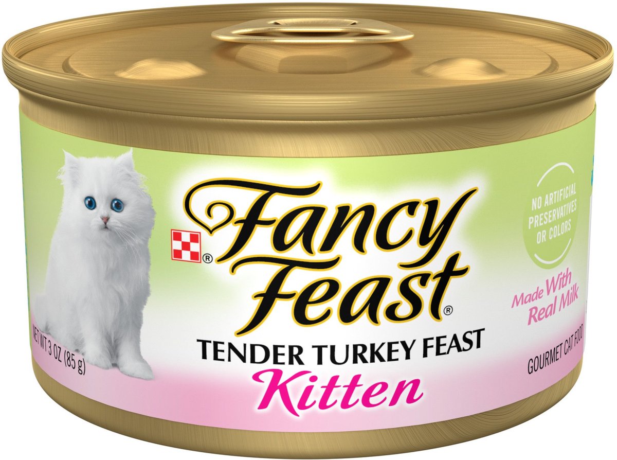 FANCY FEAST Kitten Tender Turkey Feast Canned Cat Food, 3-oz, case of