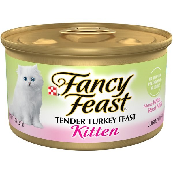 FANCY FEAST Kitten Tender Turkey Feast Canned Cat Food, 3oz, case of