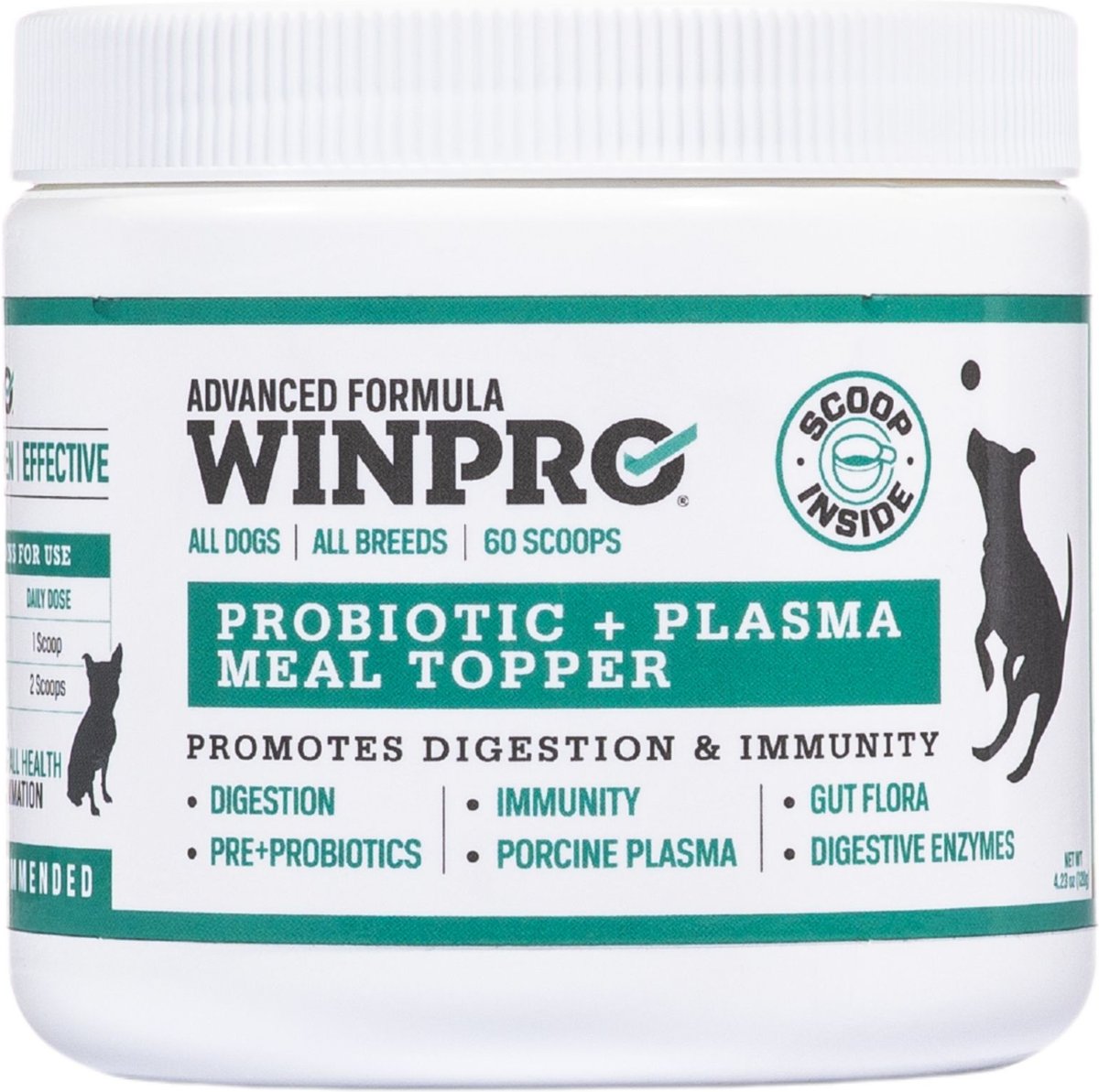 WINPRO PET Pre+Probiotic Plasma Meal Topper Dog Supplement, 60 scoops