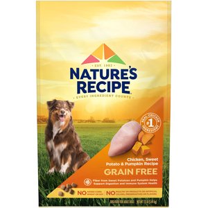Nature's Recipe Grain-Free Chicken, Sweet Potato & Pumpkin Recipe Dry Dog Food, 12-lb bag