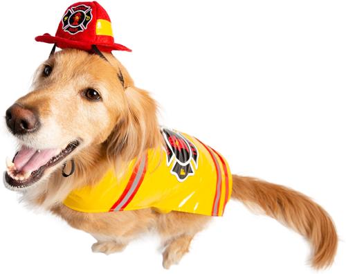 Show full view: Pet Krewe Firefighter Dog Costume, Yellow, X-Large slide 3 of 9