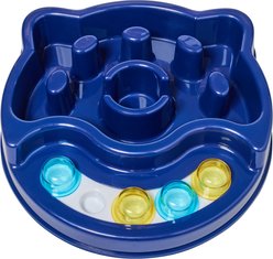 Frisco Interactive Dog & Cat Slow Feeder Bowl, Blue