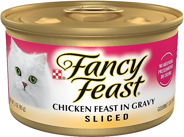 Fancy Feast Sliced Chicken Feast in Gravy Canned Cat Food, 3-oz, case of 24 slide 1 of 11