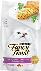 Purina Fancy Feast with Savory Chicken & Turkey Dry Cat Food, 3-lb bag
