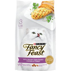 Purina Fancy Feast with Savory Chicken & Turkey Dry Cat Food, 3-lb bag