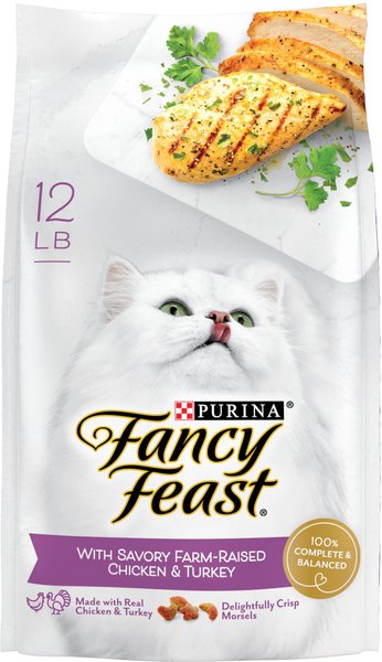 Purina Fancy Feast With Savory Chicken & Turkey Dry Cat Food, 12-lb bag slide 1 of 11