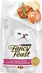 Fancy Feast Gourmet Filet Mignon Flavor with Real Seafood & Shrimp Dry Cat Food, 7-lb bag