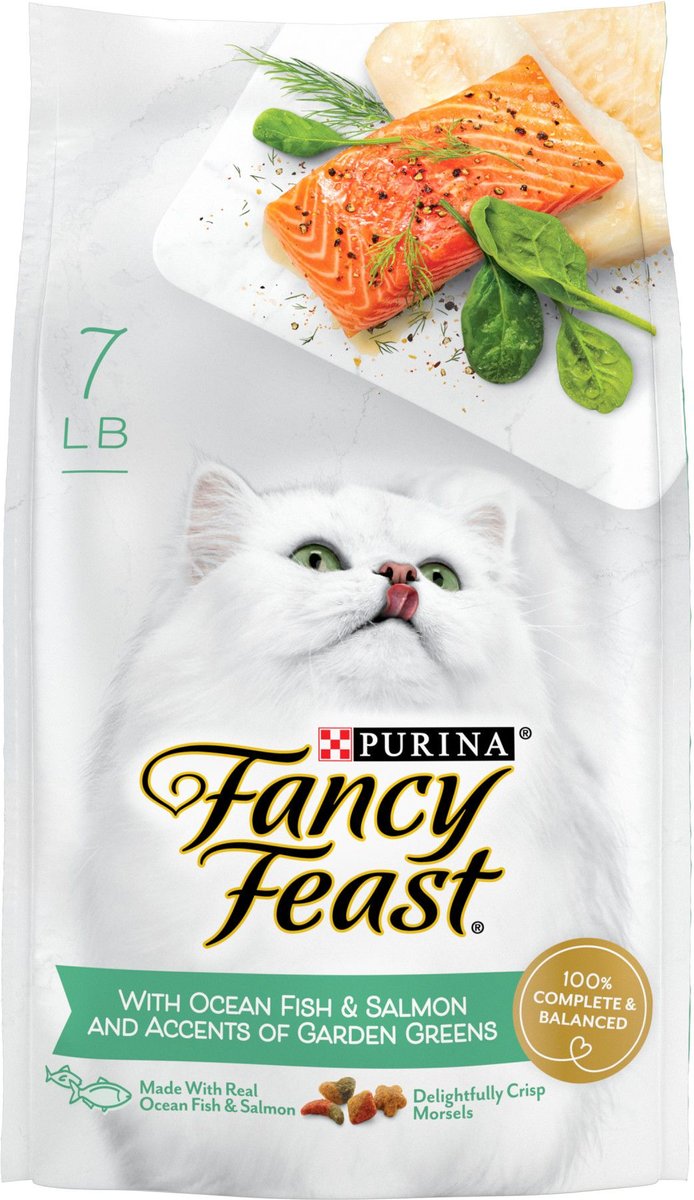 Fancy Feast Gourmet Ocean Fish & Salmon & Accents of Garden Greens Dry Cat Food