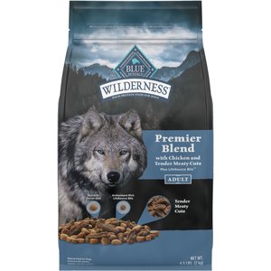 Blue Buffalo Blue Wilderness Premier Blend with Meaty Cuts Chicken Adult Dry Dog Food, 4.5-lb bag