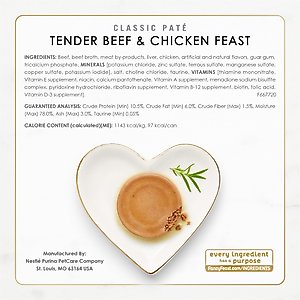 Fancy Feast Classic Poultry & Beef Pate Collection Feast Variety Pack Wet Cat Food, 3-oz, case of 30