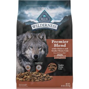 Blue Buffalo Blue Wilderness Premier Blend with Meaty Cuts Chicken Large Breed Adult Dry Dog Food, 24-lb bag